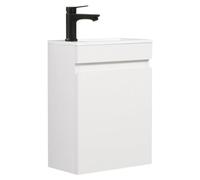 Ensemble vasque de 40 cm avec meuble sous-vasque, fixation murale, couleur blanche