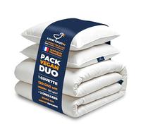 Ensemble Vegan Couette 220x240 Tempérée 2 Oreillers 60x60 Percale Coton | Vegan certifié, sans plume animale, enveloppe en percale de coton.