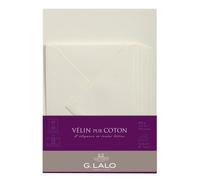 Ensemble Vélin pur coton 10 feuilles A5 et 5 enveloppes C6 - Crème