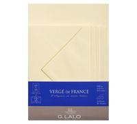 Ensemble Vergé de France 10 feuilles A5 et 5 enveloppes C6 - Ivoire