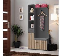 Ensemble Vestiaire 3P ""Marco"" 203cm Naturel & Gris