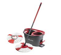 Ensemble Vileda Turbo en Microfibres composé d'un Balai à Franges et Sceau pour Nettoyage Facile et Rapide, Microfibre, Red, 29.6 x 48.6 x 29.3 cm