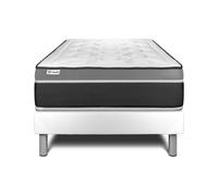 Ensemble VITAL CARE 120 x 200 cm Sommier Kit Blanc - 26cm - Mousse polyurthane mmoire de forme - Moelleux - Sommier kit Blanc