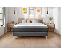 Ensemble VITAL CARE 130 x 200 cm sommier Kit gris - 26cm - Mousse polyurthane mmoire de forme - Moelleux - Sommier kit Gris