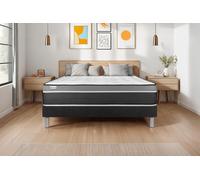 Ensemble VITAL CARE 180 x 220 cm Sommier Kit Noir - 26cm - Mousse polyurthane mmoire de forme - Moelleux - Sommier kit Noir