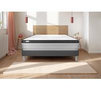 Ensemble VITAL ERGO 160 x 220 cm sommier Kit gris - 26cm - Mousse polyurthane mmoire de forme - Enveloppant - Sommier kit Gris