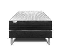 Ensemble VITAL MEMO ONE 120 x 200 cm Sommier Kit Noir - 24cm - Mousse polyurthane mmoire de forme - Enveloppant - Sommier kit Noir