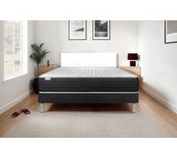 Ensemble VITAL MEMO ONE 180 x 220 cm Sommier Kit Noir - 24cm - Mousse polyurthane mmoire de forme - Enveloppant - Sommier kit Noir