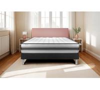 Ensemble VITAL POWER RECOVER 160 x 190 cm Sommier Kit Noir - 26cm - Ressorts ensachs et mmoire de forme - Moelleux - Sommier kit Noir