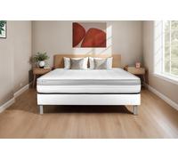Ensemble VITAL RELAX 160 x 220 cm Sommier Kit Blanc - 18cm - Mousse - Ferme - Sommier kit Blanc