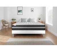 Ensemble VITAL SPRING ZEN 180 x 220 cm Sommier Kit Blanc - 26cm - Ressorts ensachs et mmoire de forme - Moelleux - Soutien Ferme