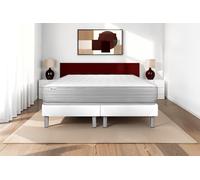 Ensemble VITALMEMO 180 x 200 cm - 18cm - Mousse polyurthane mmoire de forme - Tonique - Sommier Tapissier Blanc