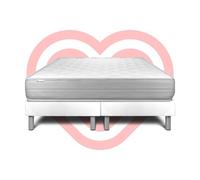 Ensemble Matelas Sommier 180x200 cm - 2 Sommiers Blanc - Vitalmemo Blanc