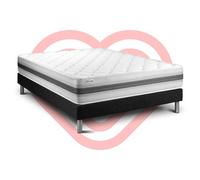 Ensemble VITALMEMO BACK 160x200cm sommier kit Noir