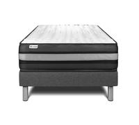 Ensemble Matelas Sommier 120x190 cm - Sommier Gris (en kit) - Vital Power Zen Gris