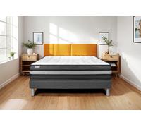 Ensemble VITALPOWER ZEN 150 x 190 cm sommier Kit gris - 24cm - Mousse polyurthane mmoire de forme - Enveloppant - Sommier kit Gris