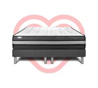 Ensemble Matelas Sommier 180x200 cm - 2 Sommiers Gris - Vital Power Zen Gris