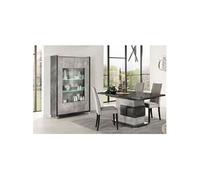 Ensemble Vitrine 2P + Table de Repas à Pied Central - HOFFMAN -