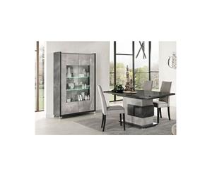 Ensemble Vitrine 2P + Table de Repas à Pied Central - HOFFMAN -
