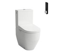 Ensemble WC douche sur pied LAUFEN Cleanet Pro, sans rebord de chasse, chasse d'eau à déversement profond, abattant et couvercle à fermeture progressive, télécommande, siège chauffant, 370 x 630 x 515