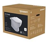 Duravit Cuvette au sol D‑Code 40370900A1 – dos au mur, sans bride, abattant frein de chute, blanc