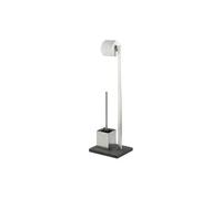 Ensemble wc sur pied en acier inox slate rock - anthracite / chrome
