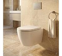 Ensemble WC suspendu CARLDIX x LAUFEN, sans bride, A91004000101, blanc, avec abattant et mécanisme de fermeture ralentie