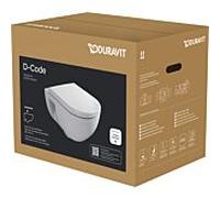 Duravit Set WC D‑Code suspendu au mur à fond creux sans rebord avec siège blanc ultra-brillant