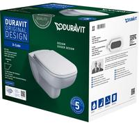 Duravit D-Code WC -Set 45700900A1 mural, avec WC -siège, sans rebord, Durafix, Weiß Hochglanz