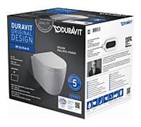 Ensemble WC suspendu Duravit Me by Starck 453009AAA1 Compact 48 cm, sans bride, avec abattant, blanc