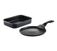 Ensemble Westinghouse - plat de cuisson 35cm + poêle à crêpes 28cm - Marbre Noir Noir G