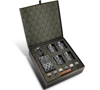 Ensemble whisky : carafe, 4 verres, 6 pierres de refroidissement en granit, capacité de 650 ml