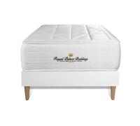 Royal Palace Bedding – Matelas+sommier Windsor 90x190 – Ressorts ensachés, mémoire, 26cm – Kit blanc