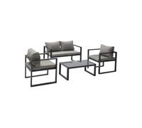 Ensembles canapes. fauteuils et tables de jardin ibiza gris aluminium 4 pieces 120 x 66 x 63 cm 4 personnes