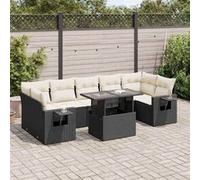 Ensembles canapes. fauteuils et tables de jardin Vidaxl resine tressee noir 8 pieces x 62 x 69 7 personnes Noir