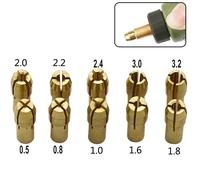Ensembles d'accessoires de meulage électrique, perceuse en laiton, meuleuse électrique, mandrin à pince à trois broches pour outil lointain Dremel, 0.5-3.2mm, 10 pièces Or