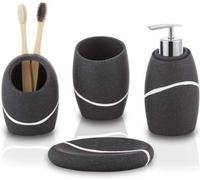 Ensembles d'accessoires de salle de bain - 4 pièces - Porte-savon - Porte-brosse à dents - Gobelet - Porte-savon - Élégant et pratique - Pour lavabo et étagère