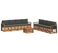 Ensembles de canapés avec coussin 9 pcs Naturel et Anthracite