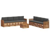 Ensembles de canapés avec coussin 9 pcs Naturel et Anthracite