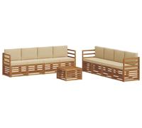 Ensembles de canapés avec coussin 9 pcs Naturel et Beige