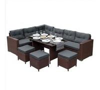 Ensembles de chaises. canapes et tables de jardin monstershop rotin marron x 70 9 personnes Marron G