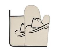 Ensembles de Gants de Cuisine et de maniques à Motifs Western avec Chapeau