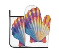 Ensembles de Gants de Cuisine et de maniques colorés en Forme de Coquillage