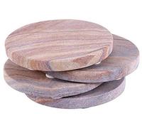 Ensembles de lave-verres ronds en pierre naturelle, ensembles de lave-verres ronds absorbants en pierre jaune naturelle pour boissons et verres à vin (4 pièces)
