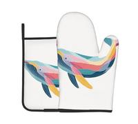 Ensembles de maniques et de Gants de Cuisine colorés à Motif Baleine, Style