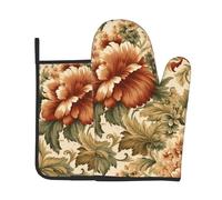 Ensembles de maniques et de Gants de Cuisine Vintage à Motifs de Fleurs et
