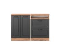 Ensembles de meuble de rangement sous pente Rion, Lot de 2, Anthracite campagne, Vicco 55962