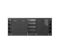 Ensembles de meuble de rangement sous pente Rion, Lot de 5, Anthracite Haute brillance, Vicco 56026
