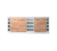 Ensembles de meuble de rangement sous pente Rion, Lot de 5, Chêne de force doré, Vicco 56057