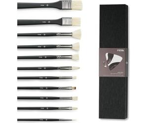 Ensembles de pinceaux à huile professionnels - 11 pièces | Ensembles de pinceaux à huile pour professionnels | Poils naturels et pinceaux à huile en nylon - Idéaux pour la peinture à l'huile, l'acryli